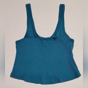 Old Navy ~ Teal Ribbed Crop Tank Top Large